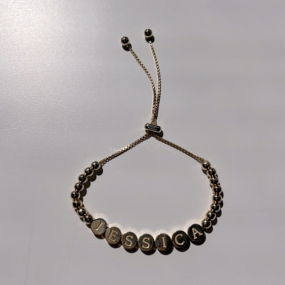 The Sis Kiss Mini Gold Coin Jessica Name Adjustable Bracelet NWT - Picture 3 of 4